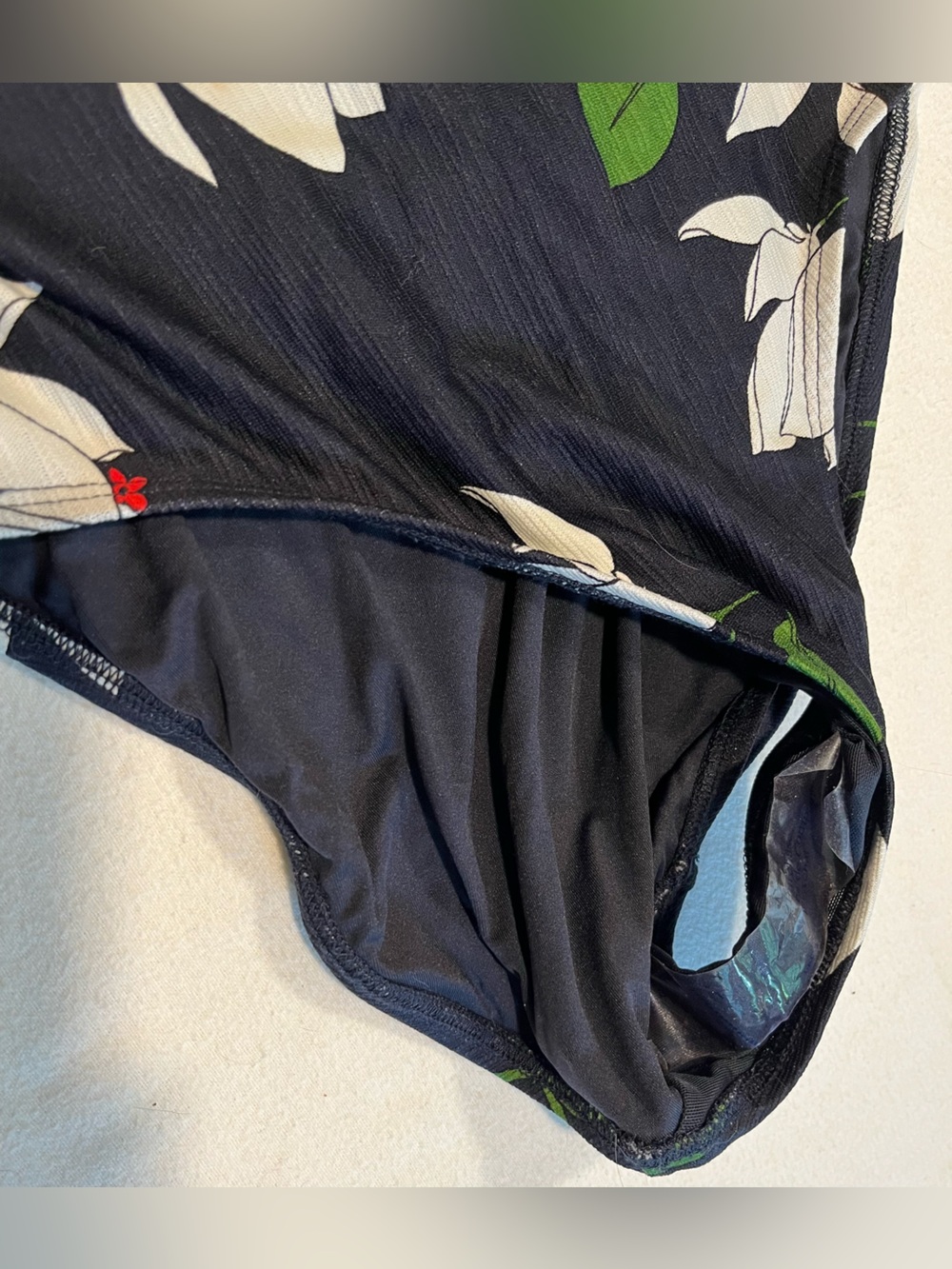Robin Piccone Navy Floral One-Piece Swimsuit Size 10 - Picture 7 of 9
